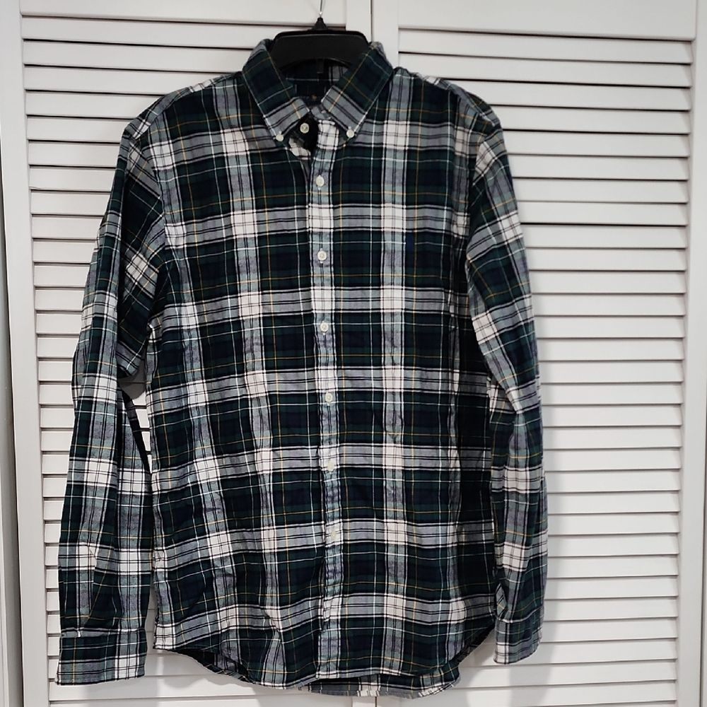 Ralph Lauren Men's Classic Fit PerformancPlaid Long Sleeve Button Shirt. Large